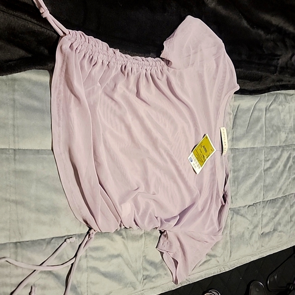 Purple see-through shirt